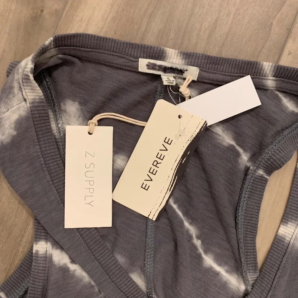 Z SUPPLY REVERIE SPIRAL Grey Charcoal Tie Dye Midi Dress S - Picture 8 of 13